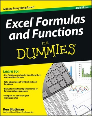 Excel Formulas and Functions For Dummies - paperback Bluttman, Ken