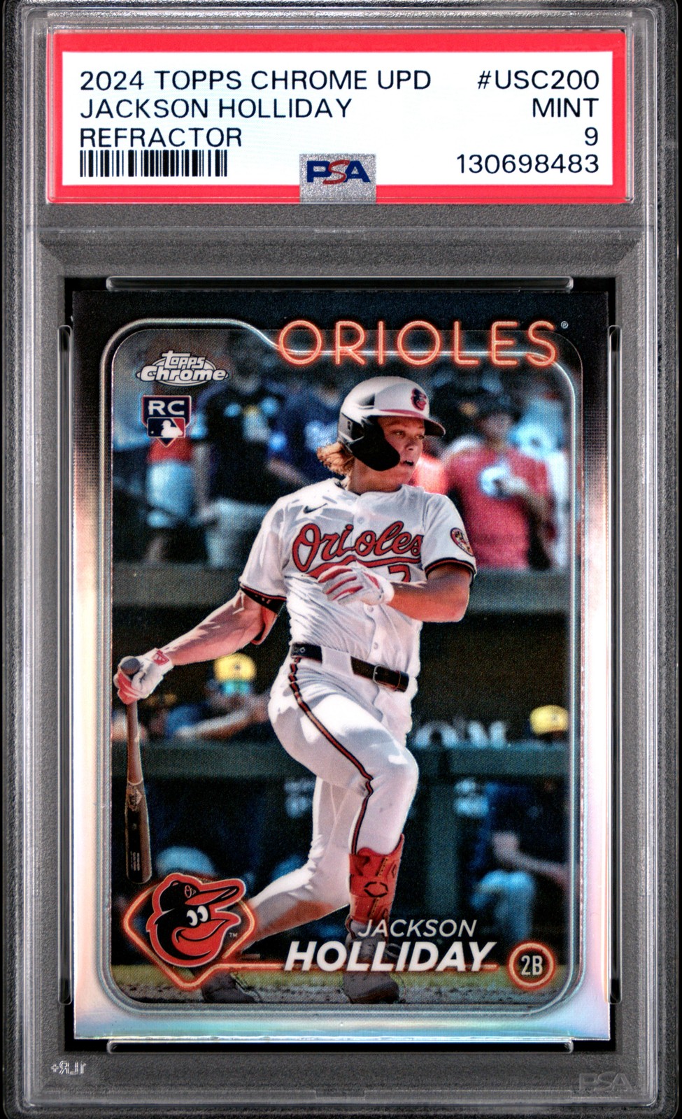 2024 TOPPS CHROME UPDATE REFRACTOR #USC200 JACKSON HOLLIDAY PSA 9