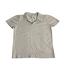 Abercrombie  Fitch Kids Pullover V-Neck Short Sleeve Sweater Cream Boys 7/8