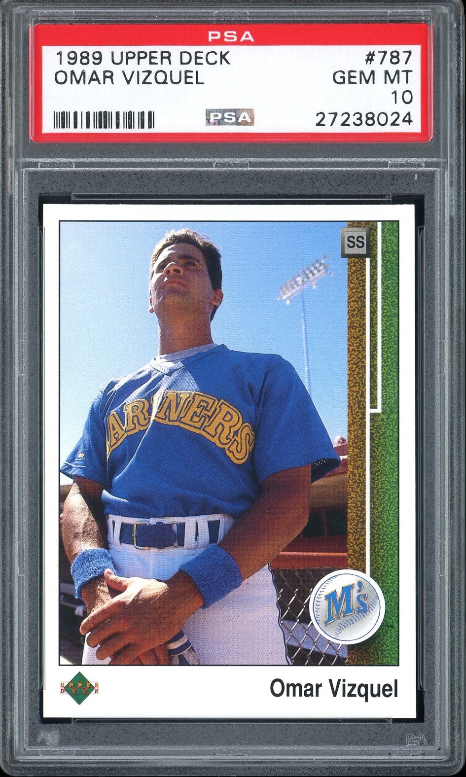 OMAR VIZQUEL 1989 UPPER DECK #787 PSA 10 RC