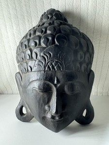 BUDDHA Hand Carved Wooden   Wall Hang 7.5”x 6” VG Made in Indonesia  