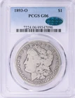 1893-O Morgan Silver Dollar PCGS G-06 (CAC Green)