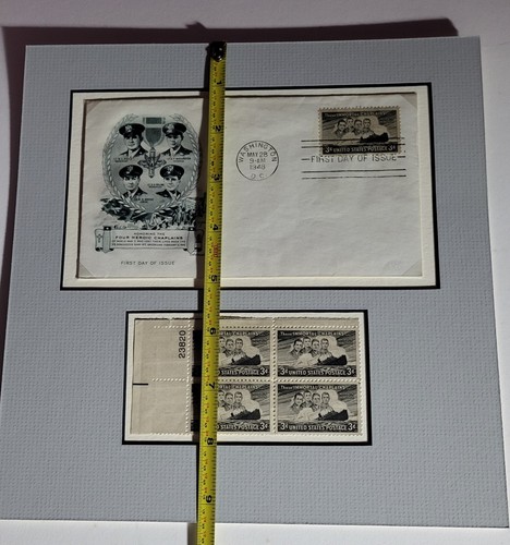 Heroic Chaplains FDOI 3c 1948 Stamp #956 Washington Matted 9x9 FDC Cachet WWII - Picture 5 of 6