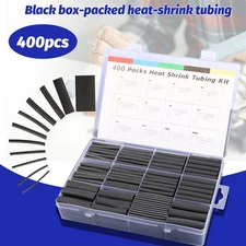 400pcs 3:1 Adhesive Lined Heat Shrink Sleeves Black Marine Grade Fast Fit Wiring