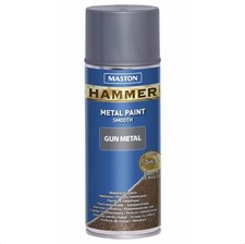 6x Maston Spray Paint Hammer Smooth Gun Metal Grey 400ml