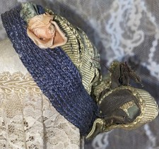 Vintage 3  Across Finest Bonnet For Antique Or Early Doll Lot 10074