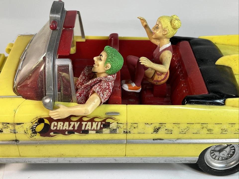 Sega Crazy Taxi 27170 carro de controle remoto 2003 DSI brinquedos carro de controle de rádio para reparo de peças - Imagem 3 de 4