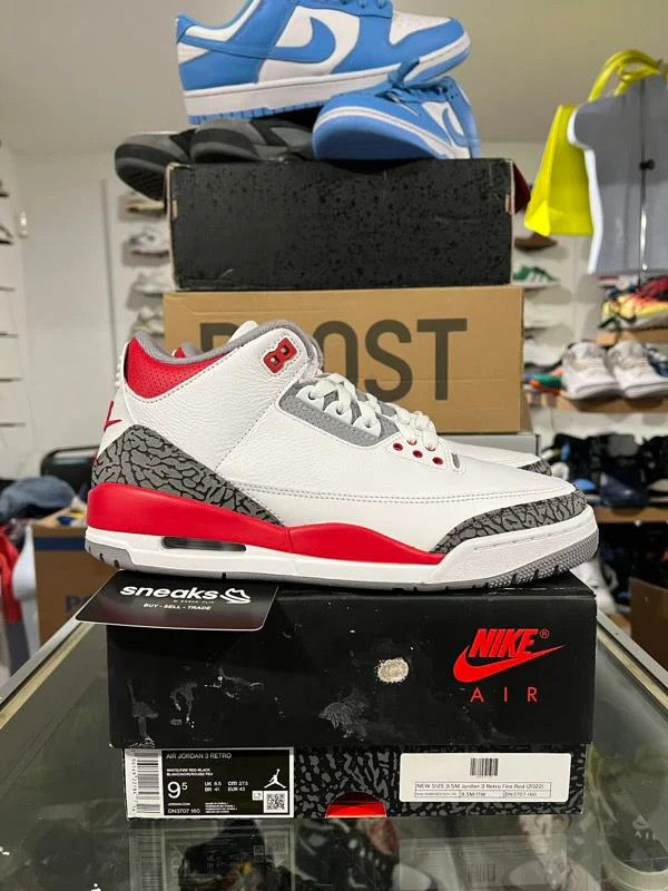 Size 9.5 - Jordan 3 Retro Mid Fire Red for sale online | eBay display picture 2