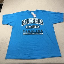 VINTAGE Carolina Panthers Shirt Mens XL Blue Pro Player NFL Logo Deadstock 90s