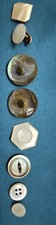 Antique Buttons LOT OF 8 Genuine Mother of Pearl Art Deco Button Variety