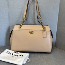 COACH 35576 Parker Carryall Leather Shoulder Bag BEECHWOOD tan New $395