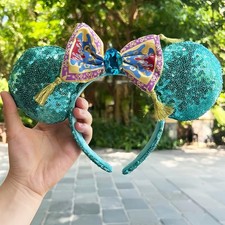Disney Parks Aladdin Princess Jasmine Magic Carpet Bow Minnie Ear Headband NWT
