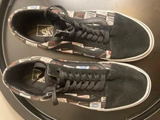 VANS Skater  Black Canvas Suede Skate shoes sneakers M8 or W 9.5