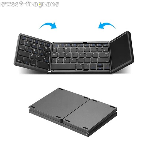 Mute Folding Wireless Bluetooth Keyboard with Touchpad for ipad iphone tablet - Picture 8 of 9
