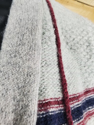 Roxy Cardigan Sweater Small Striped Chest 38" Length 32" Brown Maroon Blue - Picture 4 of 7