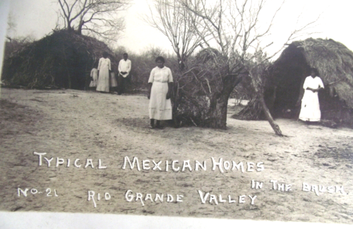 Orig 1910 MEXICAN WOMEN HUT REAL PHOTO RIO GRANDE TEXAS VTG JOHN PETER ESKILDSEN