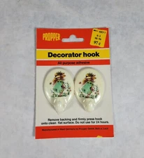 Vintage NOS 2 Pack Propper Adhesive Decorative Wall Hooks West Germany NEW