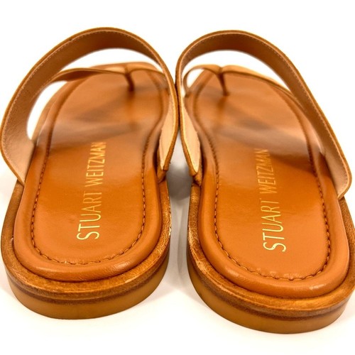 Stuart Weitzman Lyla flache Sandalen aus Wildleder quadratische Zehenpartie Gr. 10 hellbraun - Bild 3 von 9