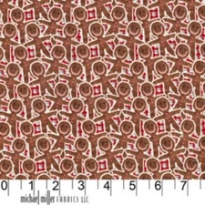 BTY Cocoa Gingerbread man packed Quilt Cotton Fabric by the Yard Michael Miller