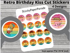 Retro Birthday Planner Stickers 06-4 / Planner Stickers  / Journal Stickers