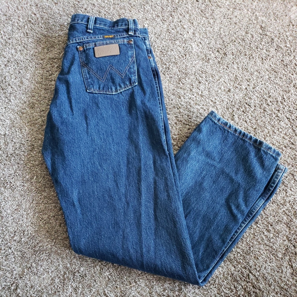 Wrangler Cowboy Boot 13MWZWD Denim Blue Denim Jeans Men's 36x32