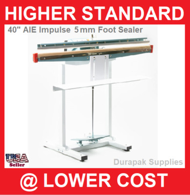 40'' AIE Impulse 5 mm Foot Sealer Heat Seal Plastic Retail Packing Sealing