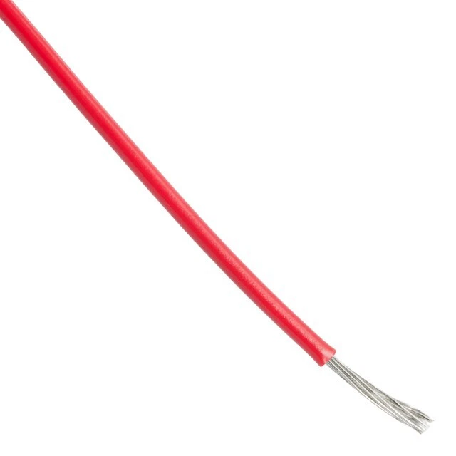 Cable de conexión Alpha Wire 5853 RD005, 26 AWG, 7/34, PTFE, 26/1c, 600 V, 100 pies, rojo Foto 2 de 3