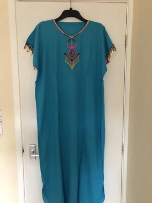 🌹Robe de plage été caftan marocain gandoura taille unique - Photo 1/4
