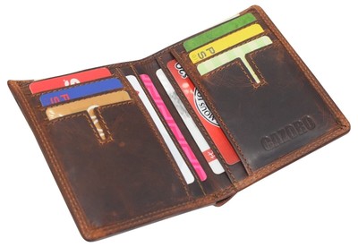 Mens Slim Bifold Vintage Leather Wallet RFID Barbados | Ubuy