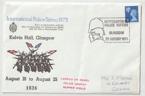 25/8/1973 UK GB Cover - International Police Tattoo 1973 - Kelvin Hall Edinburgh
