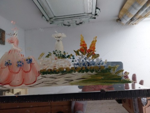 Vintage Hand Painted Mirror - Picture 4 of 7