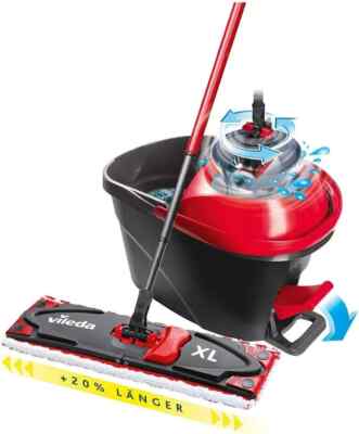 Vileda ULTRAMAX TURBO XL Bodenwischer 161037 Flachwischer mit Eimer Set