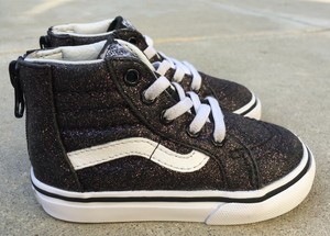 black glitter toddler vans