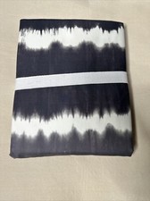 Pottery Barn Teen Faded Black/Gray Tie Dye Stripe Organic Twin Duvet NWOT 020