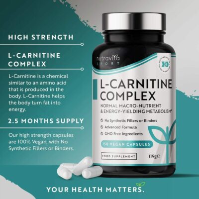 l carnitine and b complex L-Carnitine Complex - Amino Acid - 150 Vegan Capsules