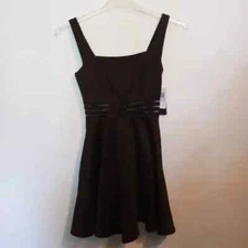 City Studio Dress  Sz 1  Black  Fit & Flare  Mini  Tie Back  Illusion waist  NWT