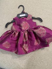 nwot childres place 6-9 month infants dress purple with emb. gold floral. 309