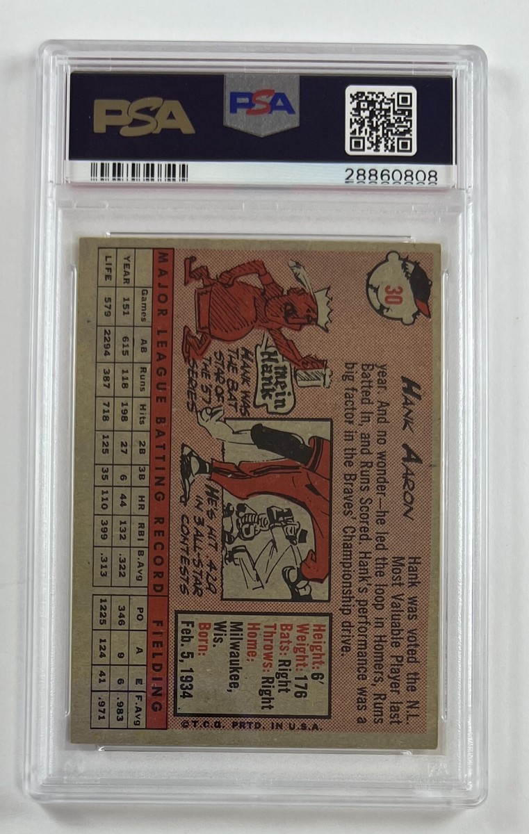 topps #30 Hank Aaron 野球カード 1958 Topps #30 Hank Aaron PR | eBay