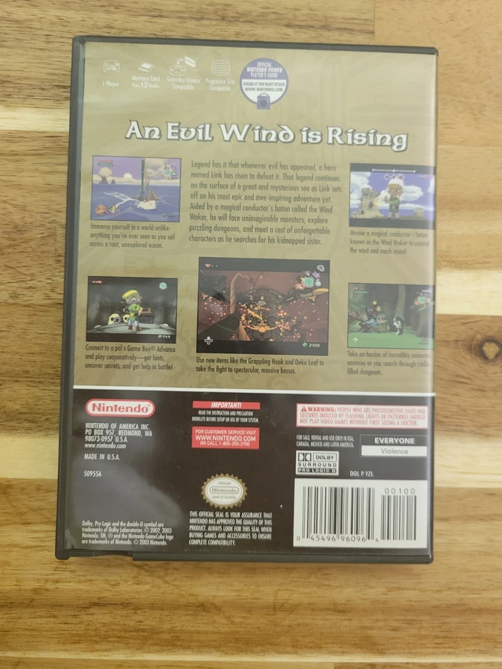 The Legend of Zelda: The Wind Waker GameCube completo na caixa, testado funcionando - Imagem 2 de 4