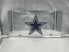 Dallas Cowboys NFL Silver Reflective Lasercut License Plate Wincraft