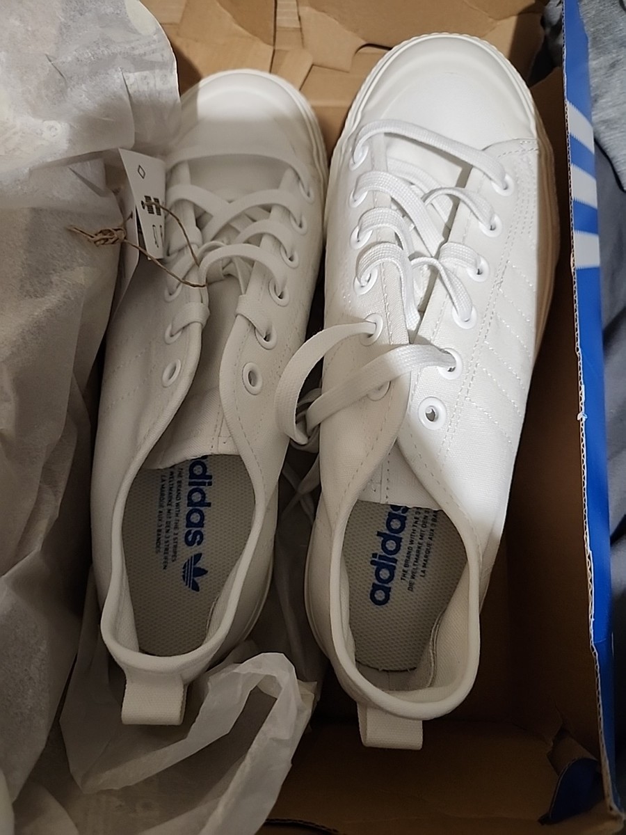 Mens Size 8 / Women\'s 9 Adidas Nizza RF Shoes Canvas Sneakers Triple White New Size 9 - adidas Nizza RF Triple White for sale online | eBay main image 3