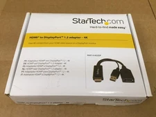 New StarTech HDMI to Displayport 1.2 Adapter 4K HD2DP  w/USB Extension Cable
