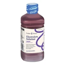 Oral Electrolyte Solution Foster Thrive Grape Flavor 33.8 oz Rehydration Liquid