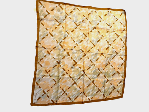 Vintage Glentix Elsa Schiaparelli Silk Rayon Scarf Japan 1960’s Square 26” - Picture 4 of 5