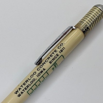 c1940s Waterloo, Iowa Silo Grain Bin Ad Tip Mechanical Pencil Concrete Duro G15