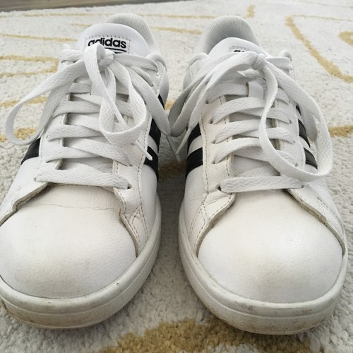 Adidas neo Cloudfoam Advantage Blanco Negro Cuero Cómodo Tenis Mujer 7.5 - Imagen 6 de 24