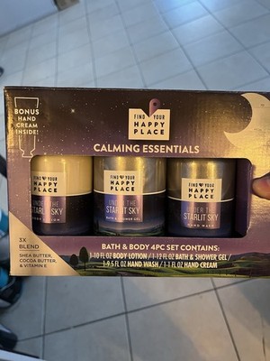Under Starlit Sky Calming Essentials 4 pc Bath Body Set Find Your Happy Place 