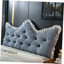  Headboard Pillow Crown Princess Soft Bed Pillow for Twin A#light Blue