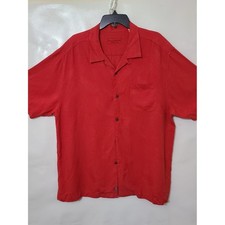 Tommy Bahama Men's Red Short-Sleeve 100 Silk Hawaiian Button-Up Shirt - Size XL