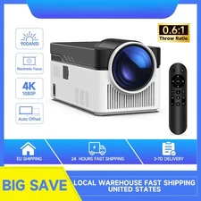Ultra Short Throw Projector 900 ANSI 8K 1080P Allwinner H716 BT5.4 Auto Offset
